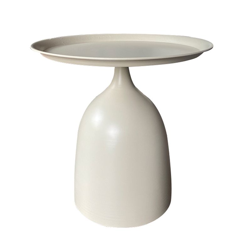 Mid-Century Metal Round Tray Top Side Table Pedestal End Table