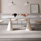 Contemporary Double Pedestal Dining Table Oval Kitchen Dinner Table Clearhalo 'Dining Tables & Seating' 'Dining Tables' 'dining_table' 'furn' 'furn_dining_table' 'Furniture' 'Kitchen & Dining Furniture' 1200x1200_6ea46172-537f-4d7c-a3e7-e5ea5b35ad5b