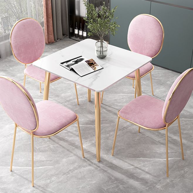 Glam Style Stone Top Dining Table with Gold 4 Legs for Living Room Clearhalo 'Dining Tables & Seating' 'Dining Tables' 'dining_table' 'furn' 'furn_dining_table' 'Furniture' 'Kitchen & Dining Furniture' 1200x1200_6ea46ed1-c77c-40fa-abc1-82815b17fef4