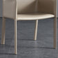 Solid Back Dining Chair Designer Style Leather Meeting Room Arm Chair