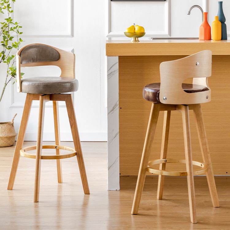 Scandinavia Style Bar-stool Wooden Legs Round Seat Barstool for Bar Kitchen Clearhalo 'Bar Furniture' 'Bar Stools' 'bar_stools' 'furn' 'furn_bar_stools' 'furniture_bar_stools' 'Kitchen & Dining Furniture' 'kitchen&dining_furn' 'kitchen' 'kitchen_furn' Furniture' 1200x1200_6ea587e2-80d4-4a12-9a0d-7ea3f31f20e0