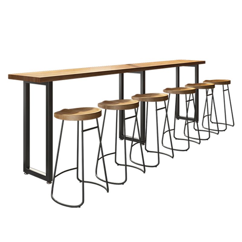 Industrial Style Bar Table Solid Wood Rectangle Bistro Bar Desk Clearhalo 'Bar Furniture' 'Bar Tables' 'bar_tables' 'furn' 'furn_bar_tables' 'Furniture' 'Kitchen & Dining Furniture' 1200x1200_6ea5e1ec-5ad8-4e11-88af-a42270c17425