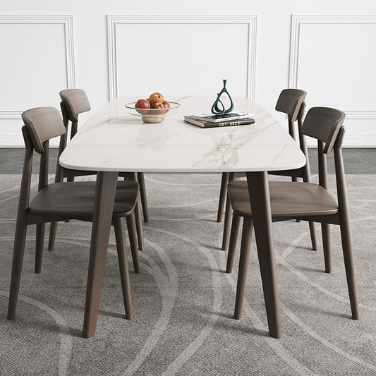 Mid-Century Modern Dining Table Rectangle Dining Table with 4 Legs