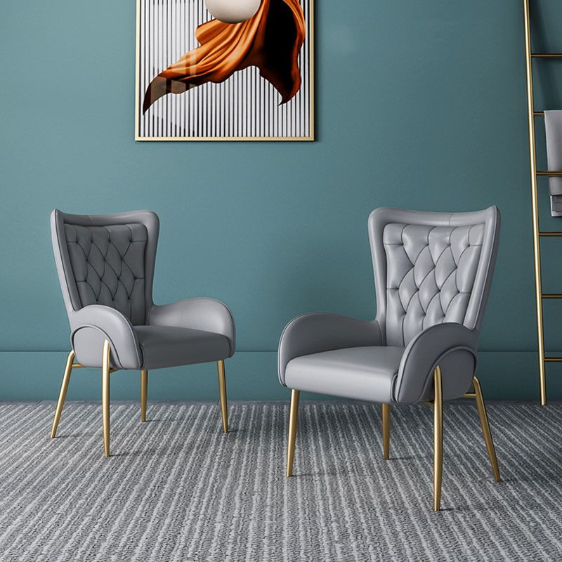 Mid Back Iron Base Office Chair Upholstered Task Chair with 4-Leg Clearhalo 'furn' 'furn_office_chair' 'Furniture' 'Office Chairs' 'Office Furniture' 'office_chair' 1200x1200_6ea7caf5-bc01-47cf-8182-1cd081476594