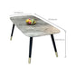 Modern Sintered Stone Dining Table in Grey Rectangle Table with Wooden Base