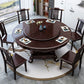 Glossy Brown Wood Dinette Table with Pedestal Traditional Round Dining Table