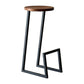 Modern Armless Bar Stool Indoor Round Seat Bar Chair with Metal Legs