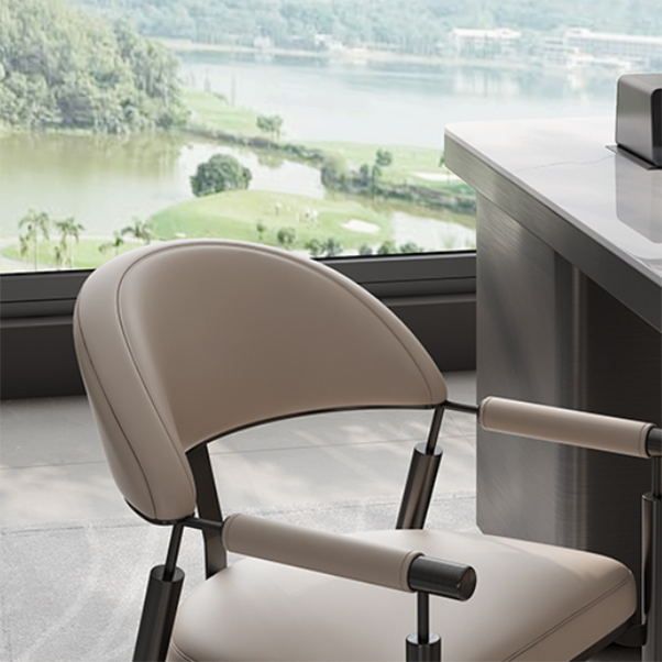 Chaise de salle à manger industrielle à dos industriel gris et noir pour la maison