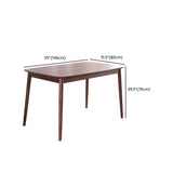 モダンな茶色の家具セット5 PCS長方形のソリッドウッドダイナーテーブルダイニングチェア