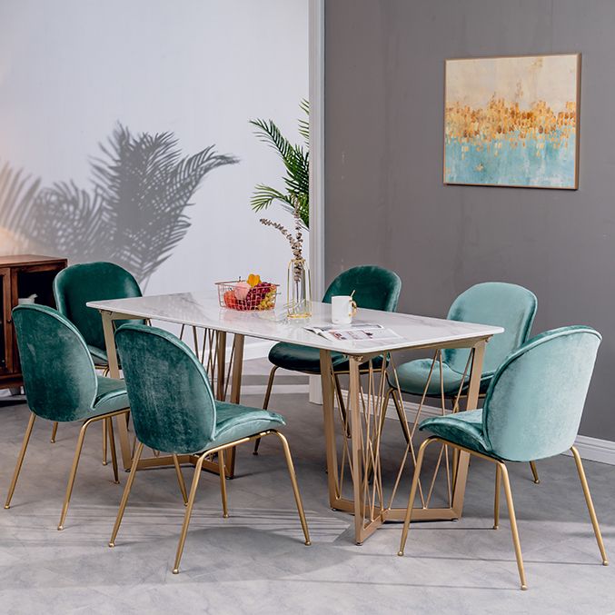 Contemporary Rectangle Dinette Set 1/2/4/5/7 Pieces White Marble Dining Table Set Clearhalo 'Dining Room Sets' 'Dining Tables & Seating' 'dining_room_set' 'furn' 'furn_dining_room_set' 'Furniture' 'Kitchen & Dining Furniture' 1200x1200_6eacf016-101d-4211-bc53-16d06ccf876c