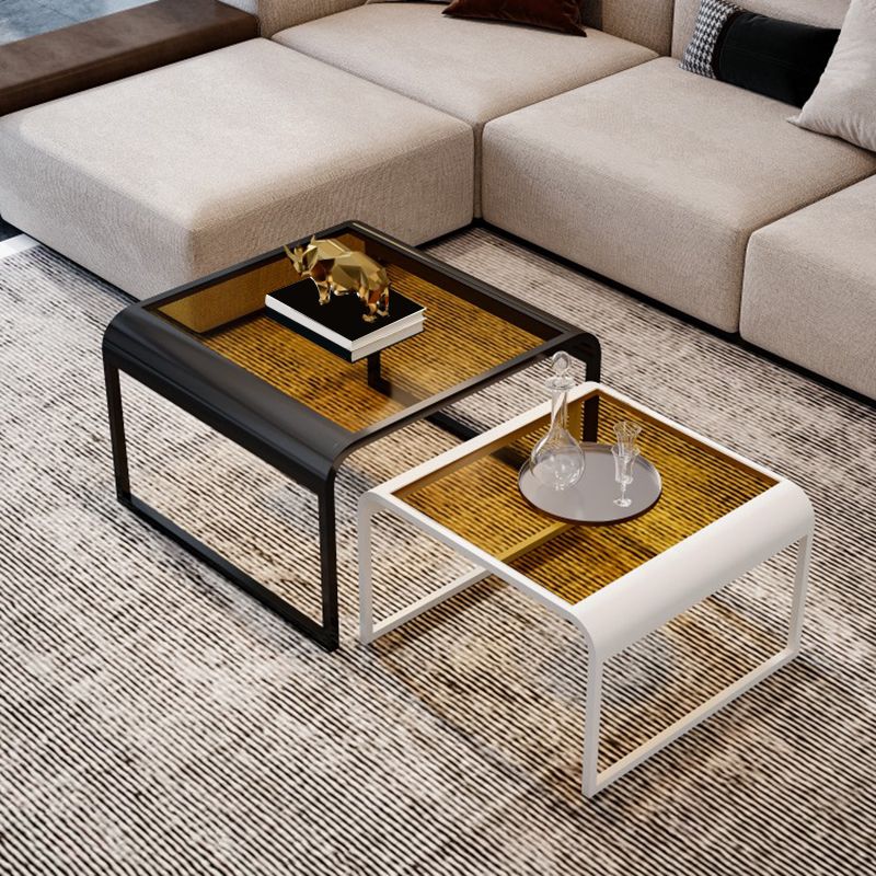 Tavolino da cocktail top in vetro tavolino minimalista aperto