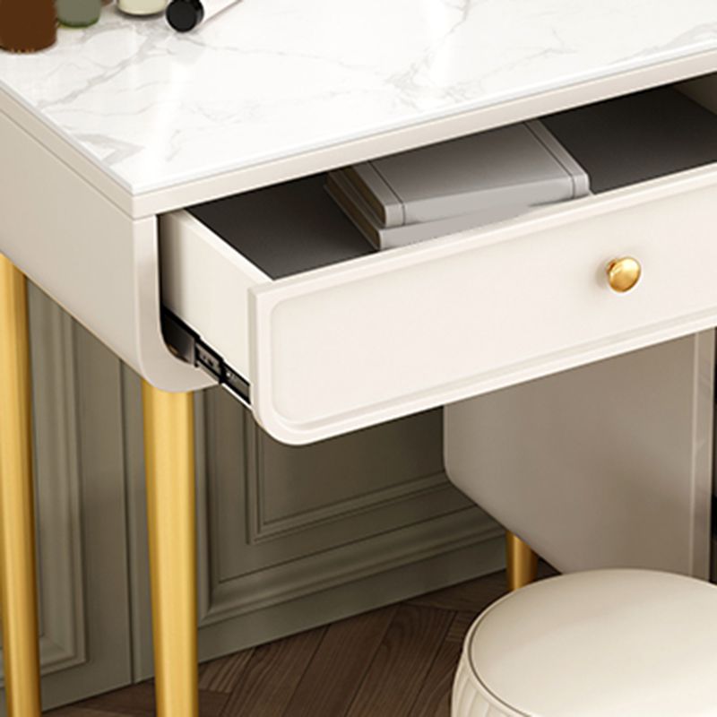 Tavolo da toeletta da top di vanità e sgabelli in ardesia glam