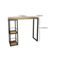 Pine Wood Bar Dining Table Modern Bar Table with Double Pedestal for Dining Room Balcony Clearhalo 'Bar Furniture' 'Bar Tables' 'bar_tables' 'furn' 'furn_bar_tables' 'Furniture' 'furniture_bar_tables' 'Kitchen & Dining Furniture' 1200x1200_6eb0ee18-477e-4457-bc57-fa3a0a157458