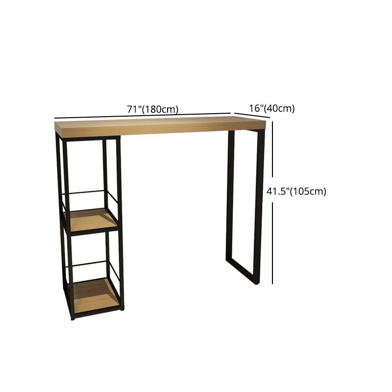 Pine Wood Bar Dining Table Modern Bar Table with Double Pedestal for Dining Room Balcony Clearhalo 'Bar Furniture' 'Bar Tables' 'bar_tables' 'furn' 'furn_bar_tables' 'Furniture' 'furniture_bar_tables' 'Kitchen & Dining Furniture' 1200x1200_6eb0ee18-477e-4457-bc57-fa3a0a157458