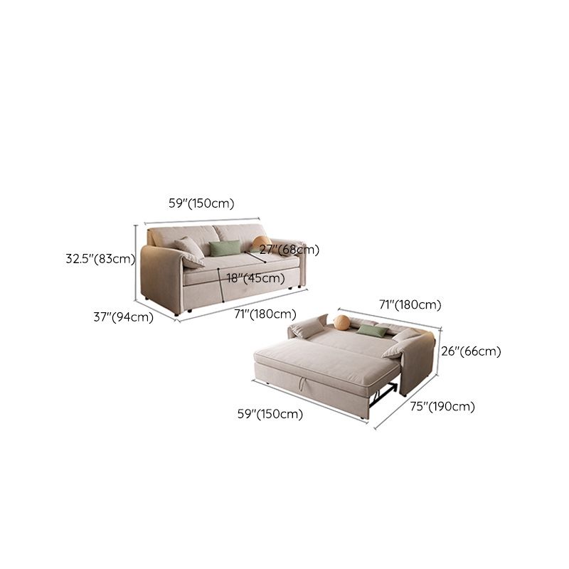 Sofá gris claro almohada de brazo cuadrado incluido sofá convertible