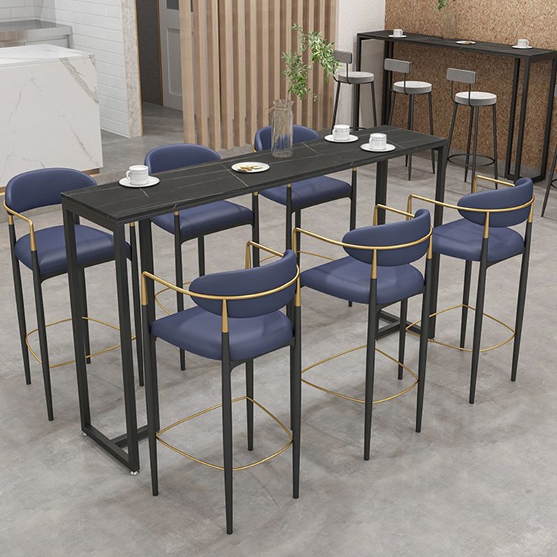 Industrial Style Bar Table 42-inch Height Black Iron Pedestal Bistro Table Clearhalo 'Bar Furniture' 'Bar Tables' 'bar_tables' 'Furniture' 'furniture_bar_tables' 'Kitchen & Dining Furniture' 1200x1200_6eb325c5-3322-4003-b928-d592f5af5a4f