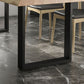 Industrial Pine Wood Dining Table Rectangle Table with Black Double Pedestal Clearhalo 'Dining Tables & Seating' 'Dining Tables' 'dining_table' 'furn' 'furn_dining_table' 'Furniture' 'furniture_dining_table' 'Kitchen & Dining Furniture' 'kitchen' 'kitchen_dining_table' 1200x1200_6eb37f82-29b0-4f1e-99e9-341e9ec341e5
