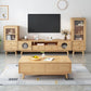 17.72"H TV Stand Contemporary Style Solid Wood TV Console with 2 Drawers Clearhalo 'furn' 'furn_tv_stands_entertainment_centers' 'Furniture' 'Living Room Furniture' 'TV Stands & Entertainment Centers' 'TV Stands & Media Storage Furniture' 'tv_stands_entertainment_centers' 1200x1200_6eb3f817-e9e7-4279-8f8e-c956be9ab00f