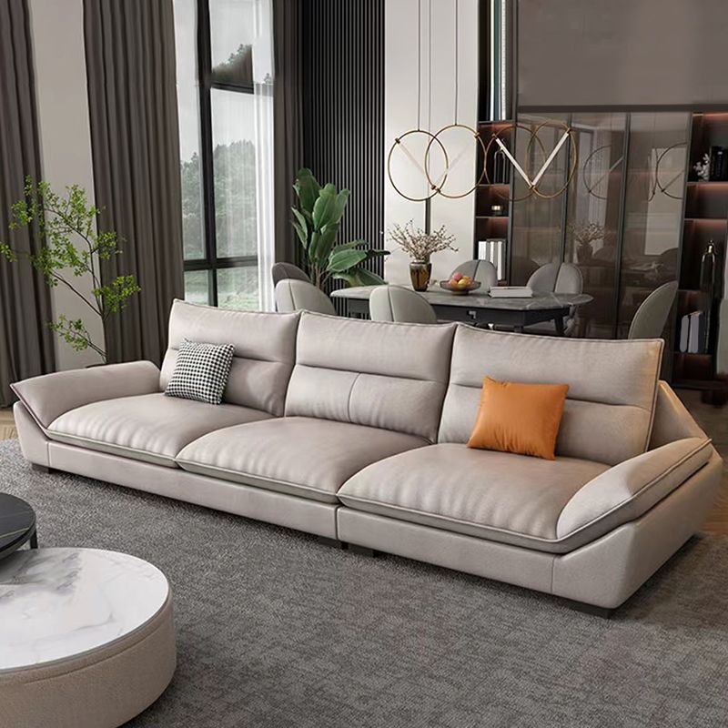 Divano a braccio svasato moderno in pelle finta per soggiorno, appartamento