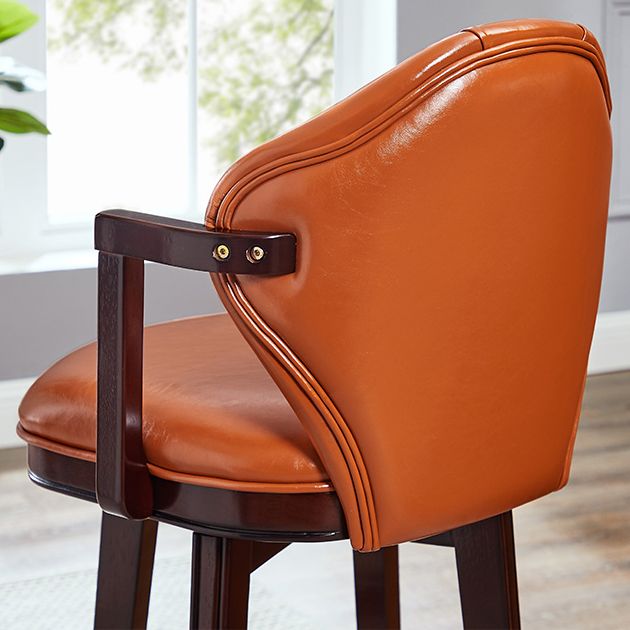 Scandinavian Indoor Bar Stools Solid Wood Armed Stool with Footrest