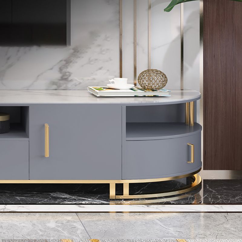 Stone Media Console Contemporary TV Stand Console for Living Room Clearhalo 'furn' 'furn_tv_stands_entertainment_centers' 'Furniture' 'Living Room Furniture' 'TV Stands & Entertainment Centers' 'TV Stands & Media Storage Furniture' 'tv_stands_entertainment_centers' 1200x1200_6eb4bee7-565f-44e0-9cb9-d79c4cf69683