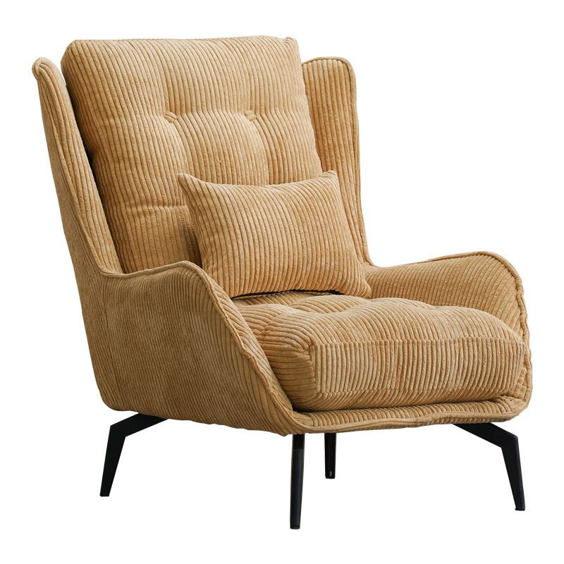 Modern Accent Chair Solid Color Corduroy Tufted Back Basic Four Leg Chair Clearhalo 'Accent Chairs' 'accent_chairs' 'Chairs & Seating' 'furn' 'furn_accent_chairs' 'Furniture' 'Living Room Furniture' 1200x1200_6eb610f0-2fe1-43fb-9a2a-773a36a4369e