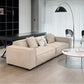 Divano a braccio quadrato a 4 posti moderno 110.23 "divano in leatine di beige largo