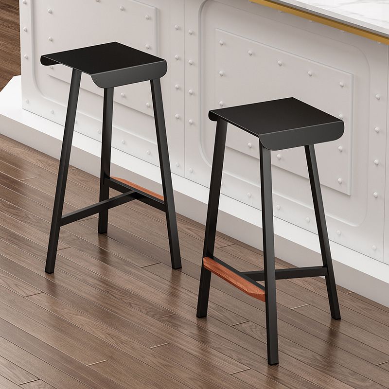 Modern Armless Backless Counter Stool Iron Cafe Bar Stool with Seat and Pedal Clearhalo 'Bar Furniture' 'Bar Stools' 'bar_stools' 'furn' 'furn_bar_stools' 'Furniture' 'Kitchen & Dining Furniture' 1200x1200_6eba2fc1-974c-4d11-ab87-d8b0b60215e6
