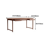Industrial Ash Wood Dining Table Brown Rectangle Table with Double Pedestal Clearhalo ' dining_table' 'Dining Tables & Seating' 'Dining Tables' 'furn' 'furn_dining_table' 'Furniture' 'furniture_dining_table' 'Kitchen & Dining Furniture' 'kitchen&dining_furn' 'kitchen' 'kitchen_dining_table' 1200x1200_6eba9411-d6af-4e08-8a5e-630014c26483