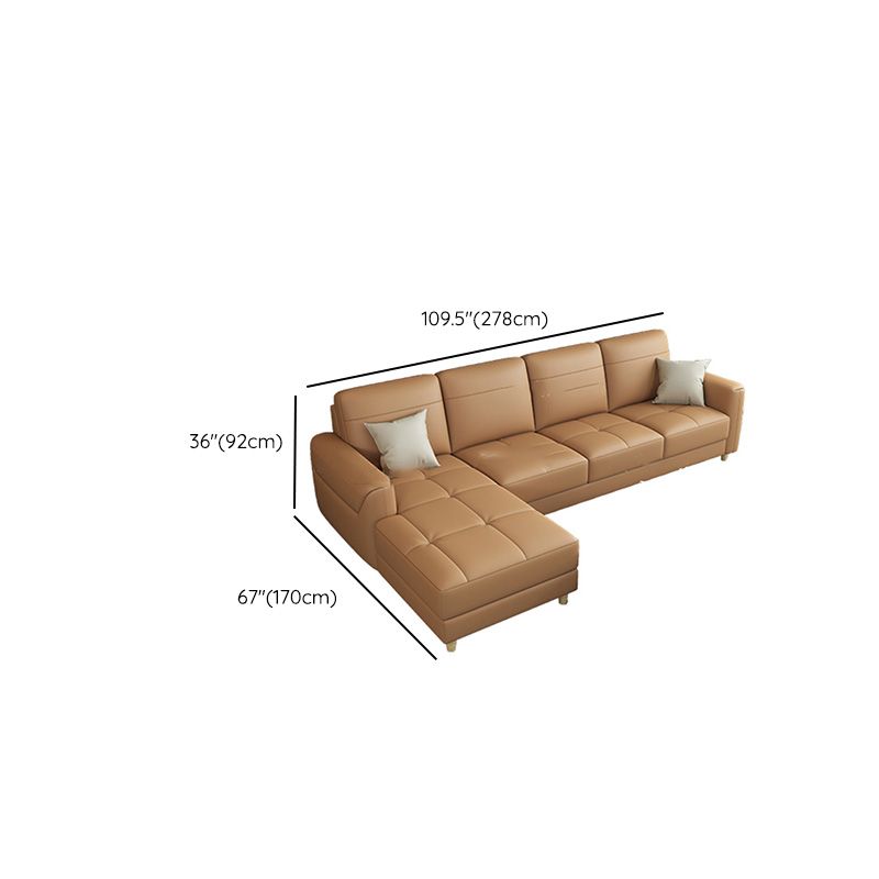 Canapé en cuir glamour contemporain avec oreillers de boîtier siège pour le salon