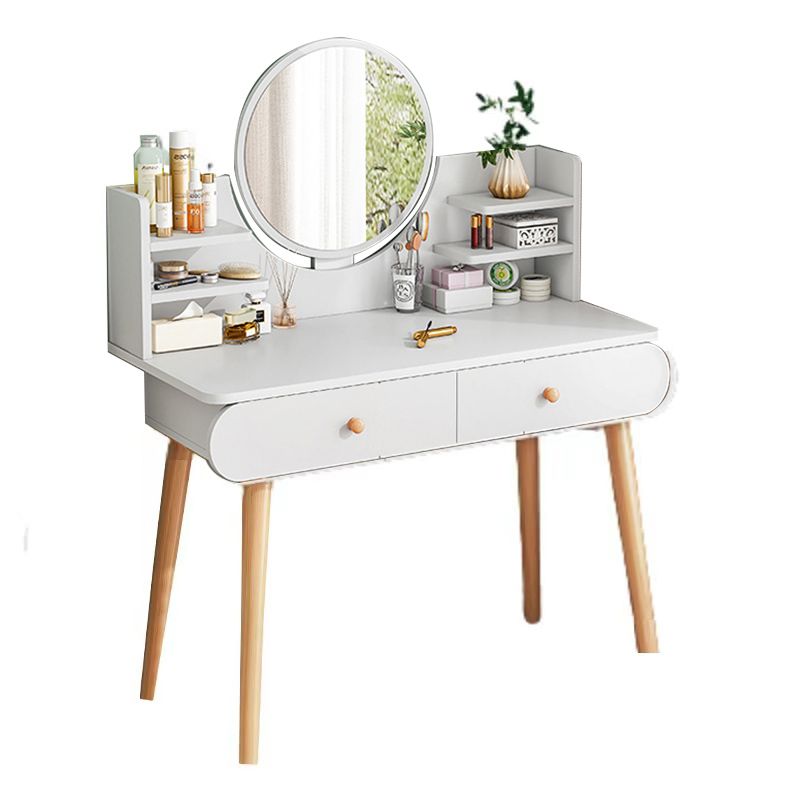 Scandinavian 28.7" Height Wooden Table Make-up Vanity with Mirror