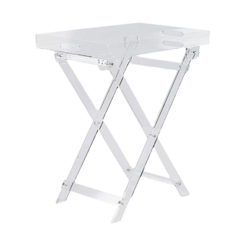 23,62 "tavolo da gambe a croce alta tavola acrilica accento laterale per soggiorno