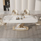 Glam Dining Sintered Stone Table Rectangle Table with Metal Legs for Home Clearhalo 'Dining Tables & Seating' 'Dining Tables' 'dining_table' 'furn' 'furn_dining_table' 'Furniture' 'Kitchen & Dining Furniture' 1200x1200_6ec1c9ef-d091-49fb-8b75-62fd52ffcca0