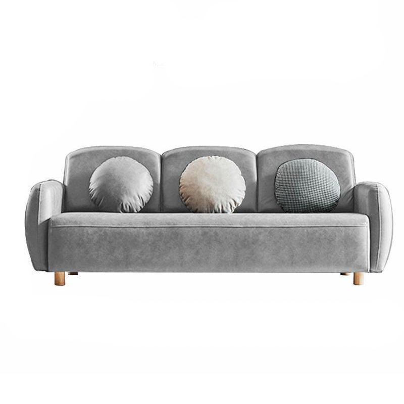 ベルベットとフェイクレザーソファソファ縫製枕バックセッピーソファ