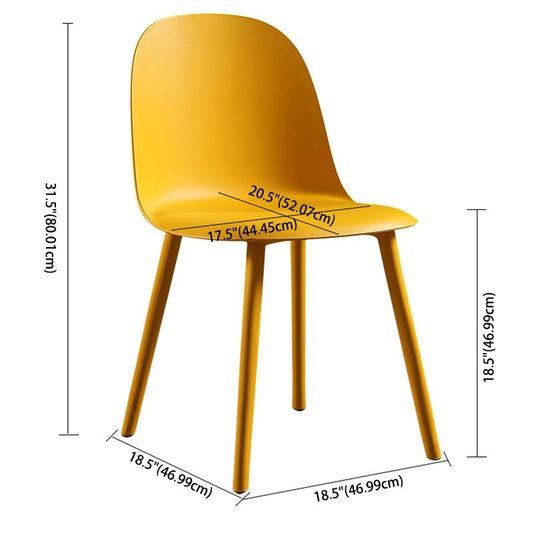 16'' Wide Dining Side Chairs Modern Plastic Indoor-Outdoor Solid Back Chair Clearhalo ' kitchen&dining_furn' 'Dining Chairs' 'Dining Tables & Seating' 'dining_chair' 'furn' 'furn_dining_chair' 'Furniture' 'furniture_dining_chair' 'Kitchen & Dining Furniture' 'kitchen' 1200x1200_6ec218a0-775c-4205-8881-7e729931b3a3