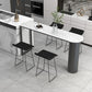 Modern Black Iron Bar Dining Table with White Stone Top Indoor Bistro Table Clearhalo 'Bar Furniture' 'Bar Tables' 'bar_tables' 'furn' 'furn_bar_tables' 'Furniture' 'furniture_bar_tables' 'Kitchen & Dining Furniture' 1200x1200_6ec3e43a-993d-42cb-953c-d132f0f7fbb8