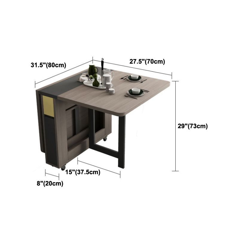 Mid-Century Brown Dining Table Rectangle Wooden Drop Leaf Dining Table for Home Clearhalo ' dining_table' 'Dining Tables & Seating' 'Dining Tables' 'furn' 'furn_dining_table' 'Furniture' 'furniture_dining_table' 'Kitchen & Dining Furniture' 'kitchen&dining_furn' 'kitchen' 'kitchen_dining_table' 1200x1200_6ec54e42-d047-4ec6-bd00-a1ada0fae090