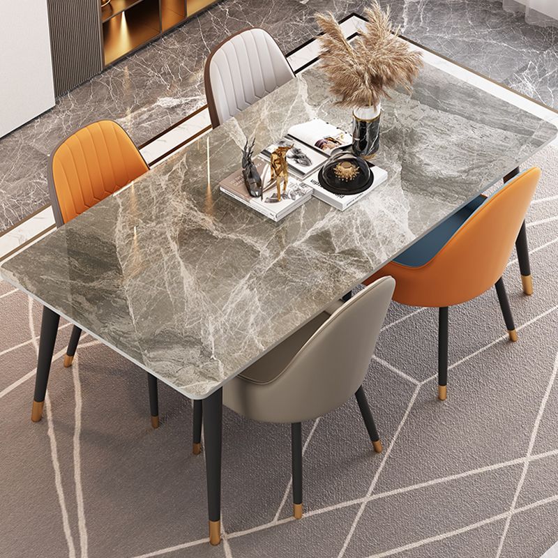 Rectangle 4 Legs Dining Room Table Contemporary Dinette Table Clearhalo 'Dining Tables & Seating' 'Dining Tables' 'dining_table' 'furn' 'furn_dining_table' 'Furniture' 'Kitchen & Dining Furniture' 1200x1200_6ec59d7a-0b7e-4619-aa5f-b300746b3caf