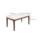 Modern Rectangular Stone Top White Dining Table with 4 Brown Rubberwood Legs Clearhalo 'Dining Tables & Seating' 'Dining Tables' 'dining_table' 'furn' 'furn_dining_table' 'Furniture' 'Kitchen & Dining Furniture' 1200x1200_6ec6d6f2-c482-44a8-8008-64cee9db1f3e
