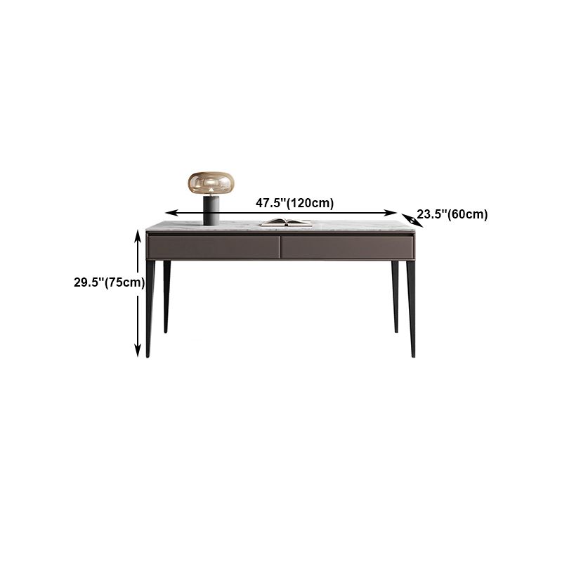 Escritorio de estilo industrial escritorio rectangular escritorio de oficina de piedra con 2 cajones