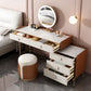 Glam Stone Top Vanity Makeup Dressing Table Set with Storage Drawers