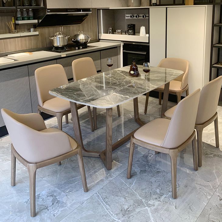 Solid Wood Contemporary Rectangular Dining Table Sintered Stone Top Table for Dining Room Clearhalo ' dining_table' 'Dining Tables & Seating' 'Dining Tables' 'furn' 'furn_dining_table' 'Furniture' 'furniture_dining_table' 'Kitchen & Dining Furniture' 'kitchen&dining_furn' 'kitchen' 'kitchen_dining_table' 1200x1200_6ec82f75-b438-40d2-93c5-969a210ecb75
