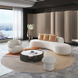 リビングルーム用のタイトな背中の標準的なアームレスソファを備えた現代の湾曲したソファ