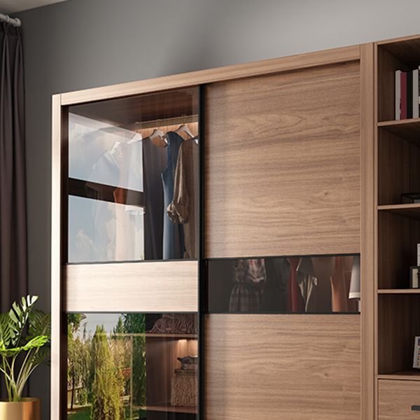 Brown Storing Cabinet zeitgenössischer Garderobe Armoire für Schlafzimmer