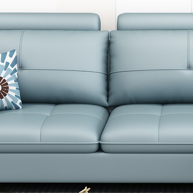 64 "W Scandinavo di divano sezionale in pelle trapuntata sezionale