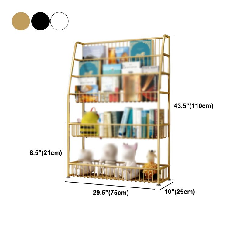 Modern Style Metal Bookshelf Ladder Open Shelf Bookcase for Study Room Clearhalo 'Bookcases' 'Furniture' 'furniture_bookcases' 'kitchen' 'kitchen_bookcases' 'Living Room Furniture' 'Office Furniture' 1200x1200_6ecca812-6fd0-4e96-860f-0c30681ff994