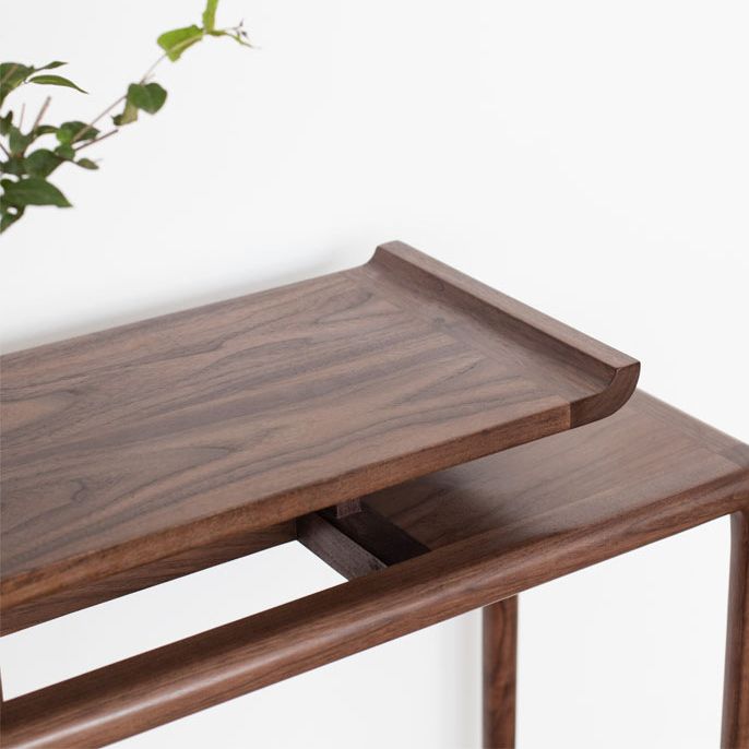 Vaste houten rechthoekige console tabel 1-plank accenttafel voor hal