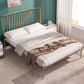 Modern Slat Bed Spindle Metal Open-Frame Bed with Legs in Gold