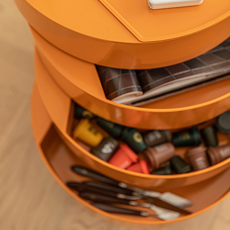 5 estantes Mesa nocturna contemporánea Redonda de noche, 27.6 "de alto