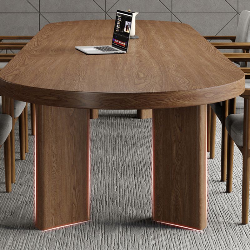 Pine Wood Top Dining Table Modern Oval Dining Table with 4 Legs Clearhalo 'Dining Tables & Seating' 'Dining Tables' 'dining_table' 'furn' 'furn_dining_table' 'Furniture' 'furniture_dining_table' 'Kitchen & Dining Furniture' 'kitchen' 'kitchen_dining_table' 1200x1200_6ed029f6-8896-410d-97b1-38da205890fa